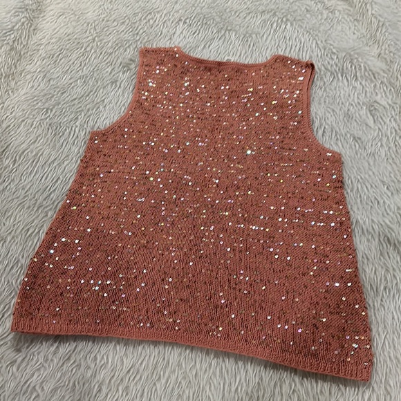 Josephine chaus women’s pink sparkling knit sleeveless top size large - Picture 5 of 5